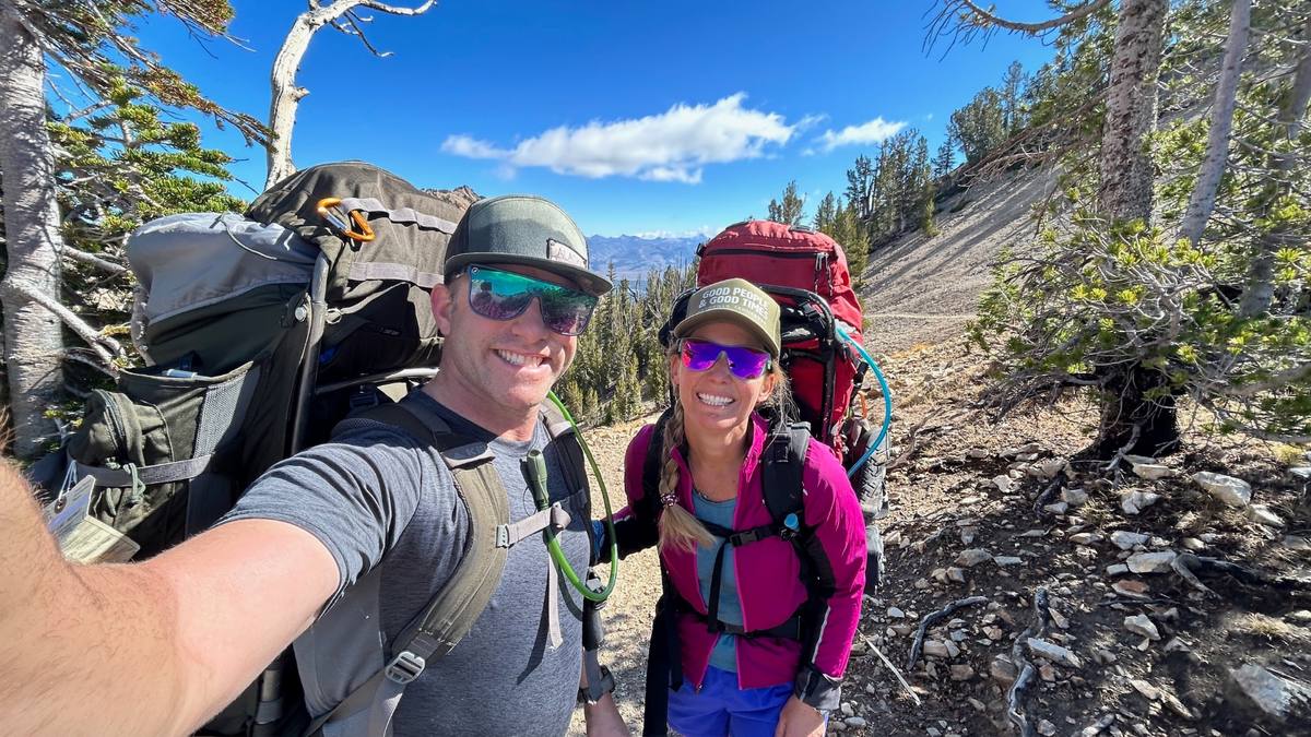 Jonathan and Courtney Rush backpacking in the Idaho mountains